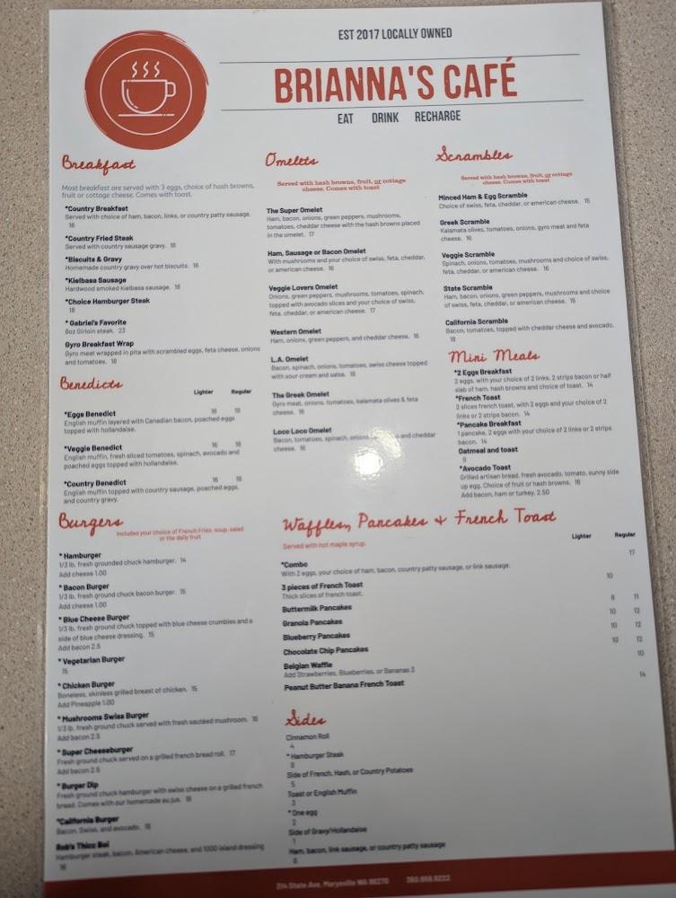 Brianna's Cafe Menu image 3